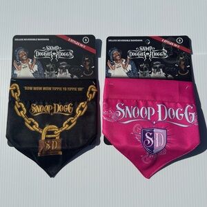 Two NWT Snoop Doggie Doggs Reversible Bandanas Size Small Dogs Cats Pets